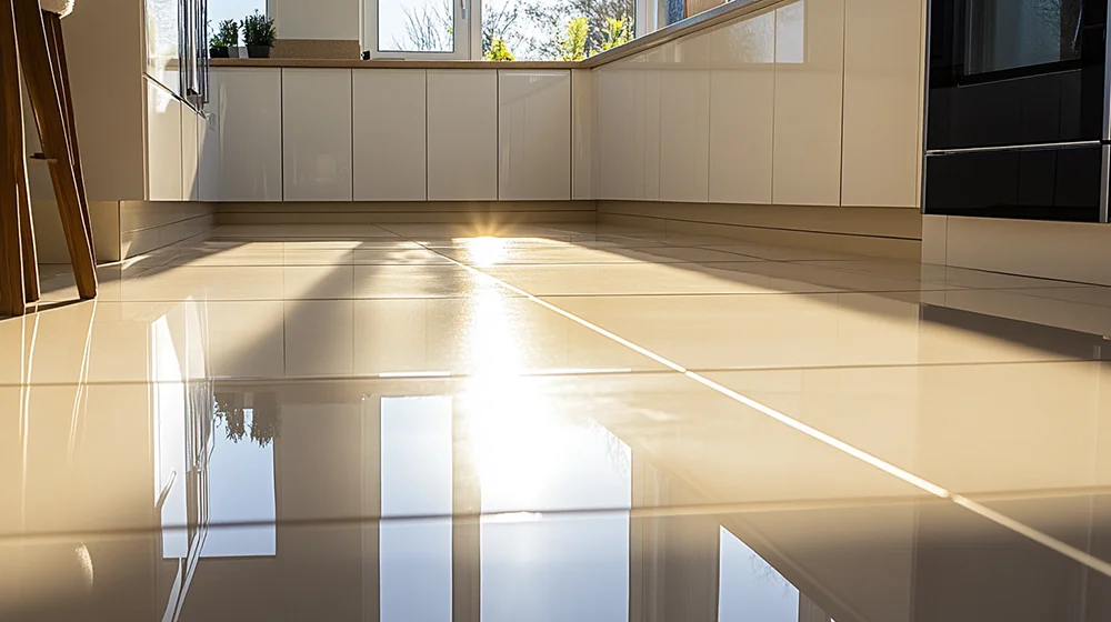 Kitchen Floor with Large Tiles